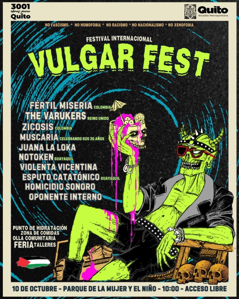 Vulgar Fest #13 llega a Quito con 10 bandas, 13 horas de programación y más de 10 horas de punk y hardcore en vivo. Una jornada histórica de resistencia cultural.